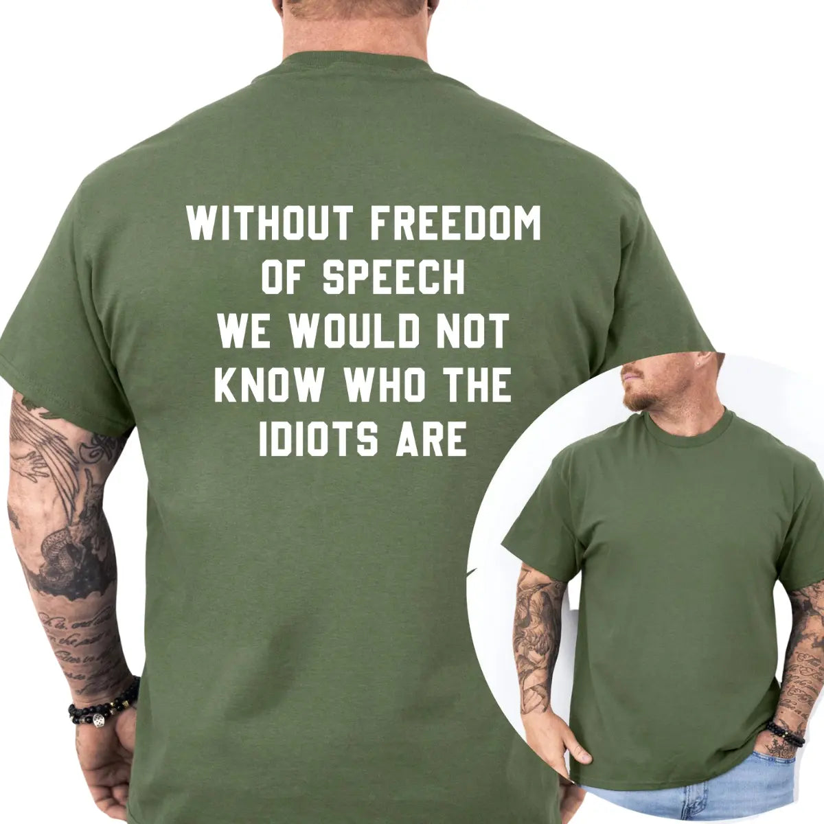 Without Freedom of Speech T-Shirt, Funny Graphic Tee, Ironic Tshirt, Humor Tee, Casual Menswear, for Men